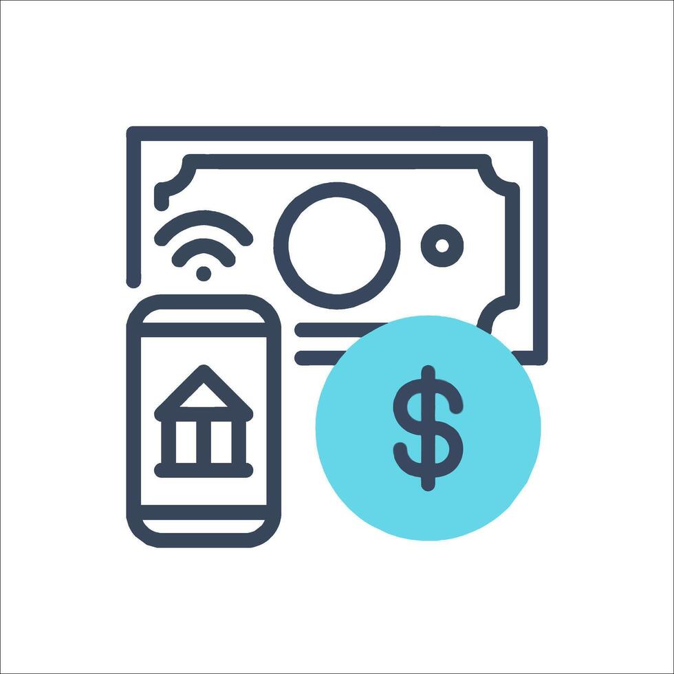 Mobile banking icon vector