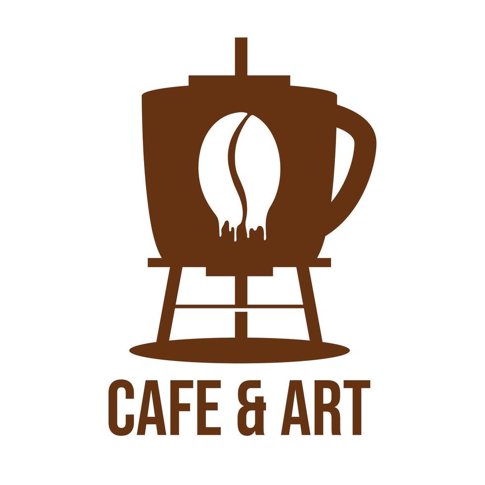 cafe and art flat minimalist logo design vector