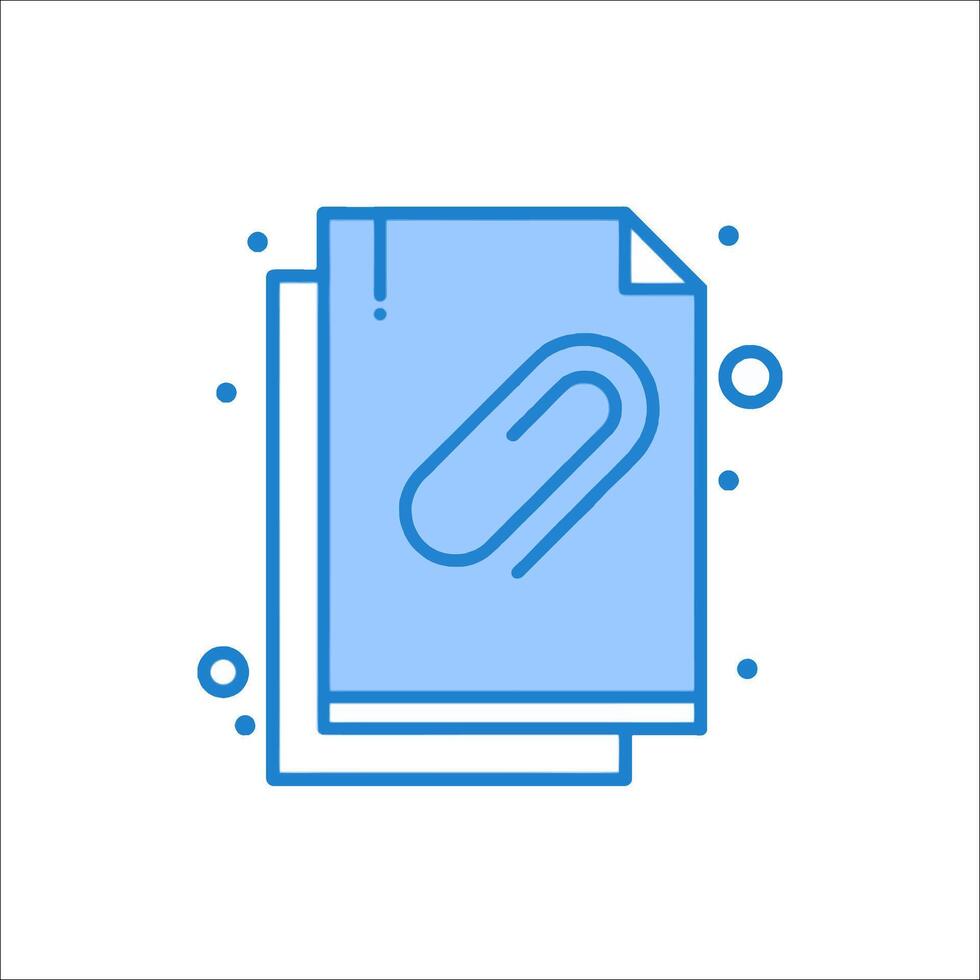 A blue file folder icon with a paper clip vector