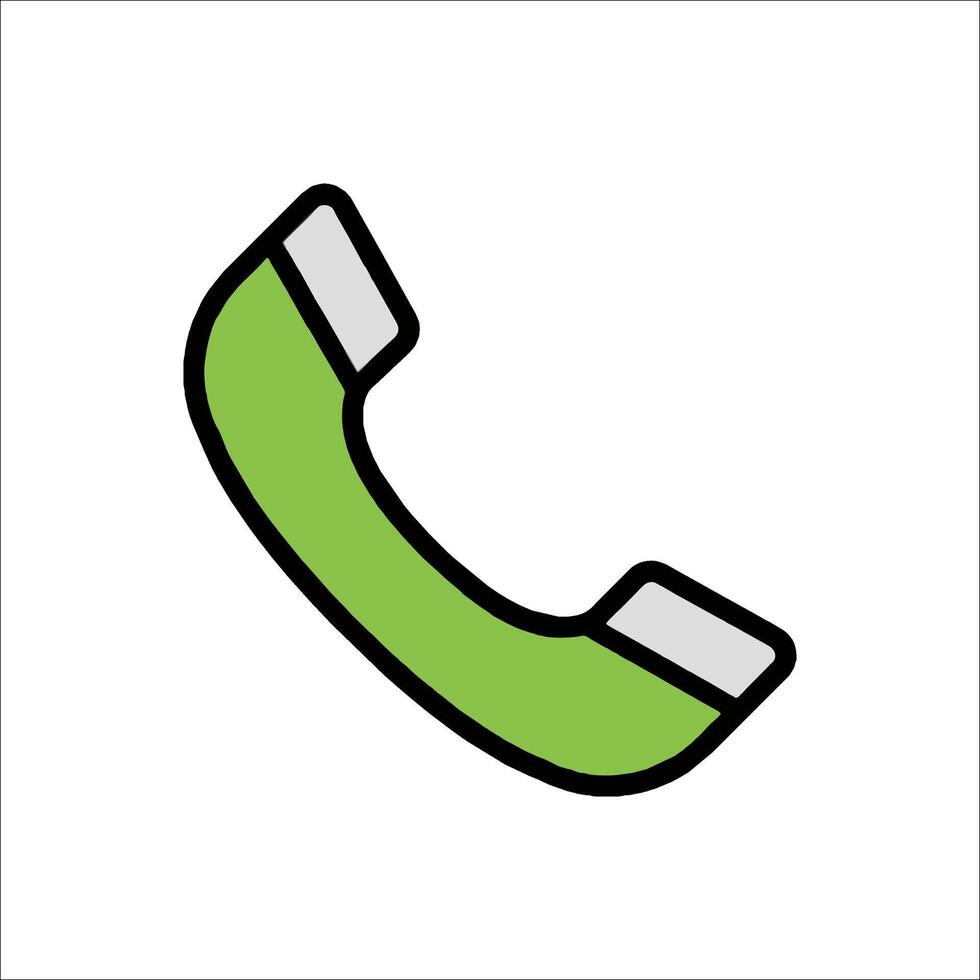 A green phone receiver icon on a white background vector