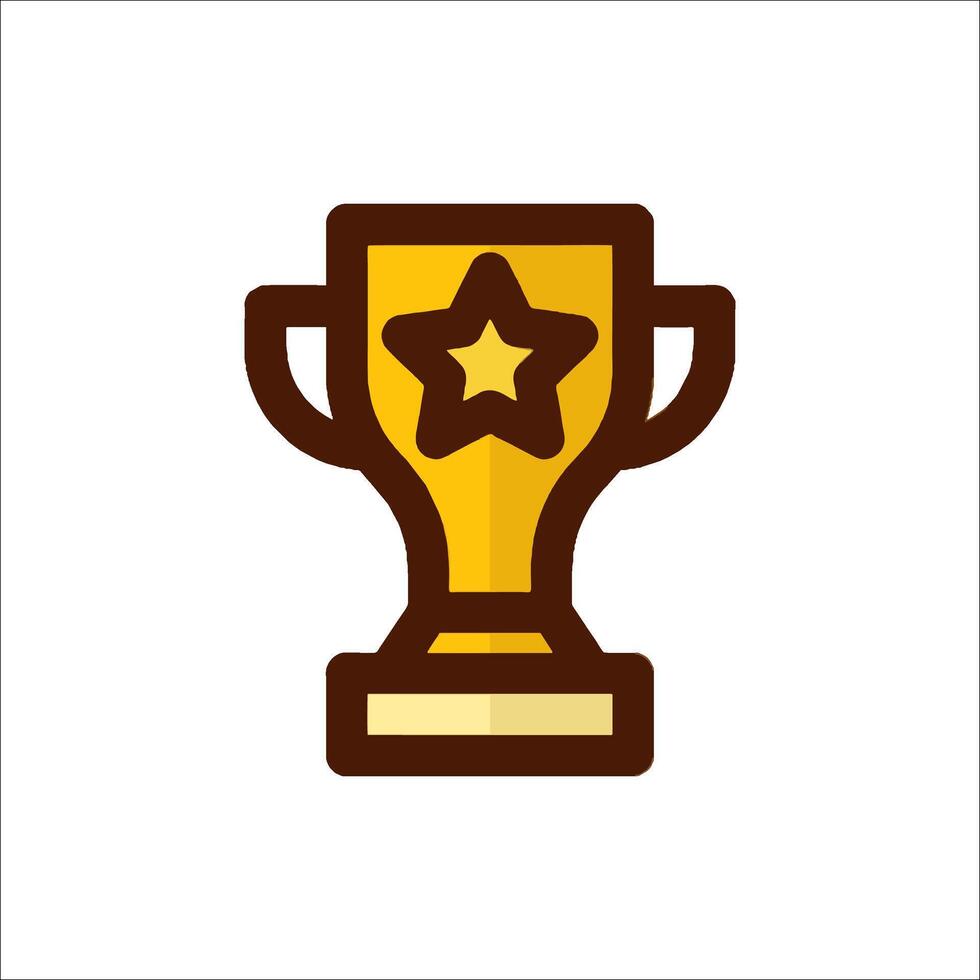 A gold trophy cup with a star on top vector