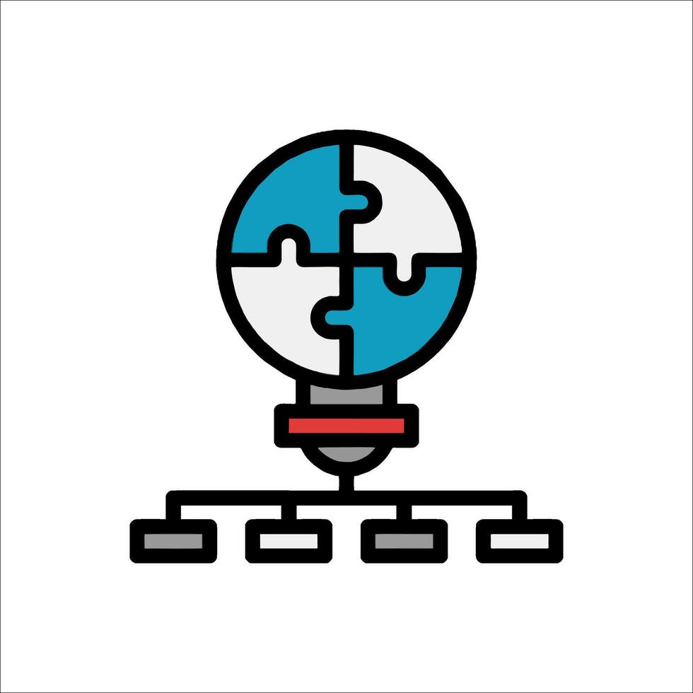 A globe with a puzzle piece on top vector