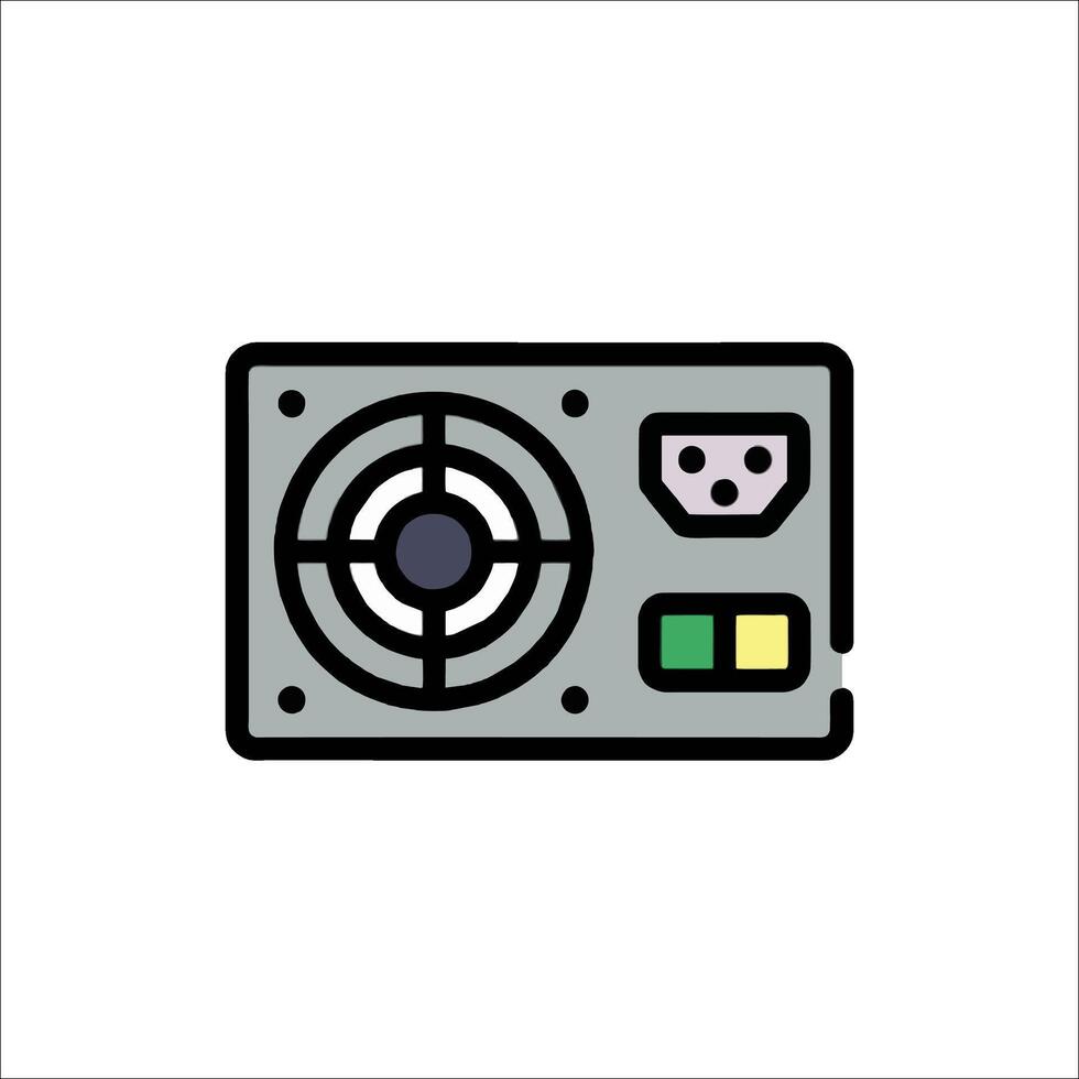 Computer power supply icon illustration vector