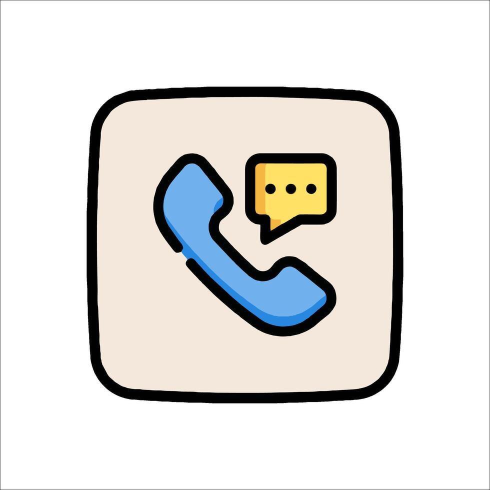 A phone icon with a speech bubble vector