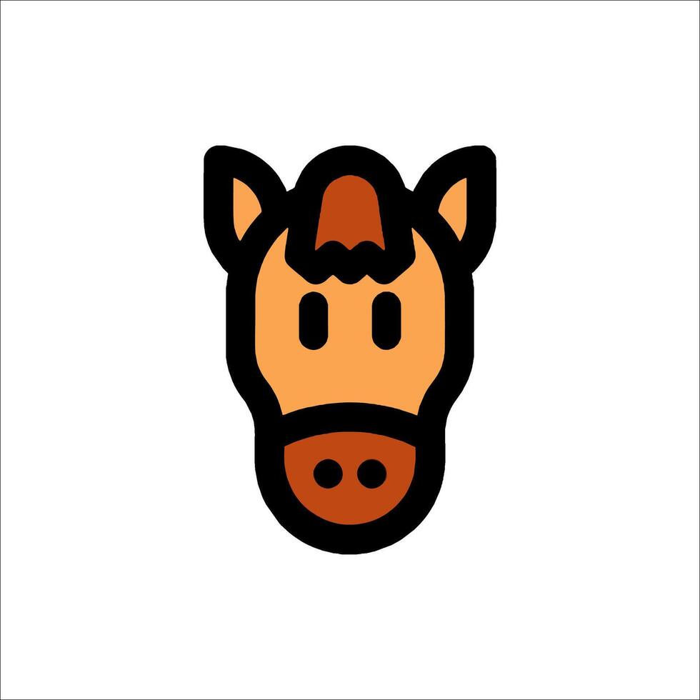 A horse head icon in a flat style vector