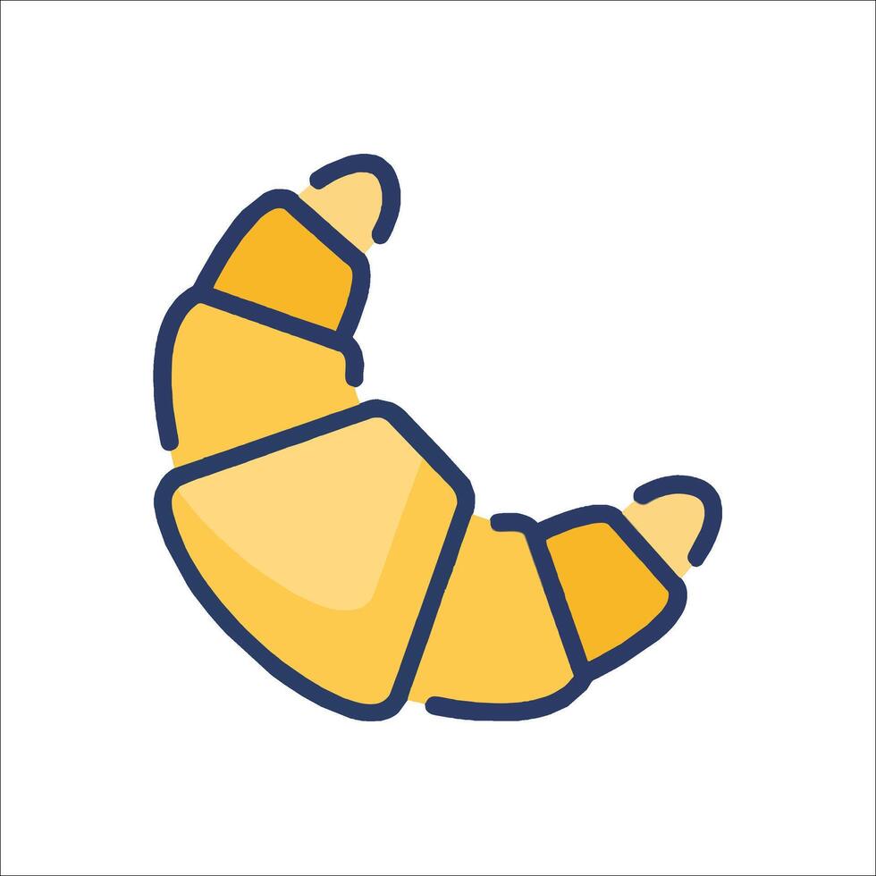 A yellow croissant icon on a white background vector