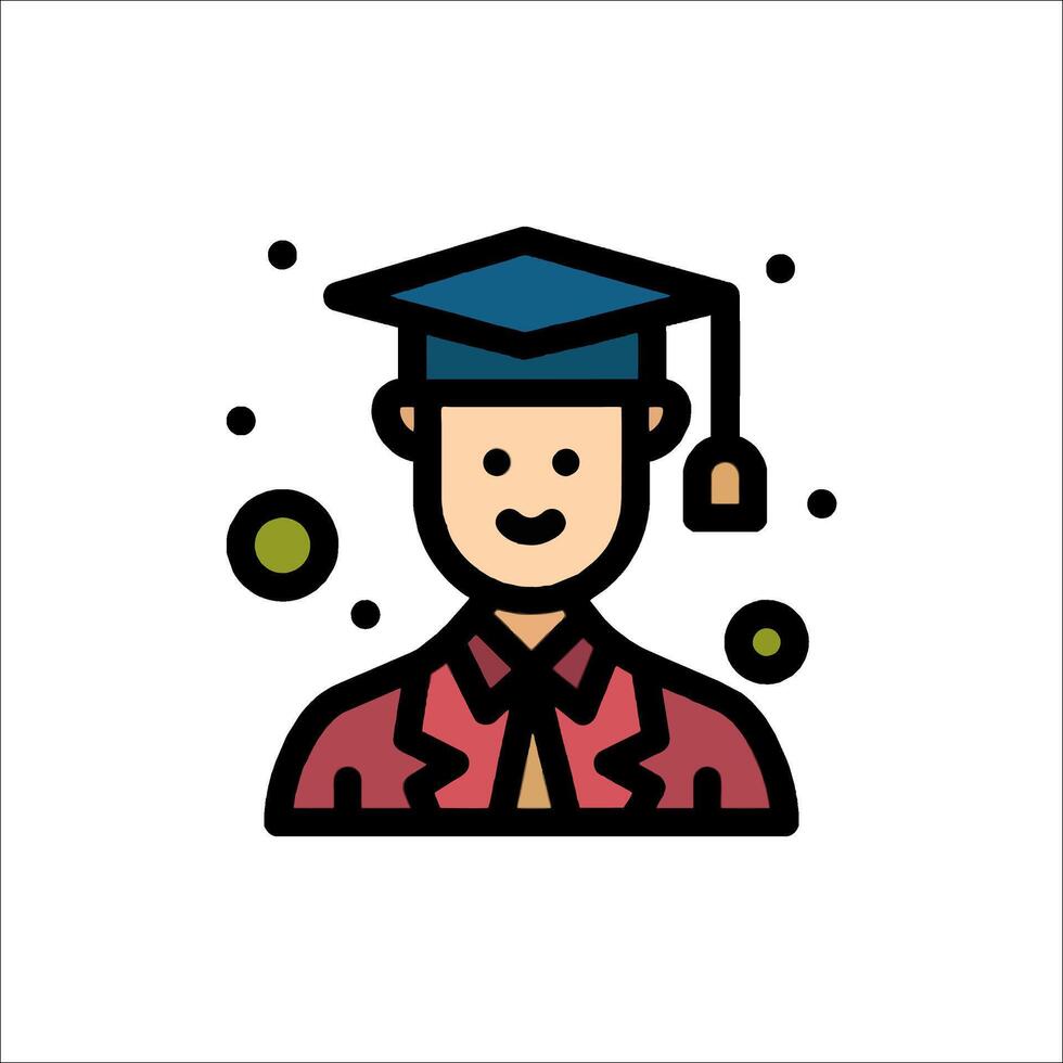 A graduate icon with a hat and tie vector