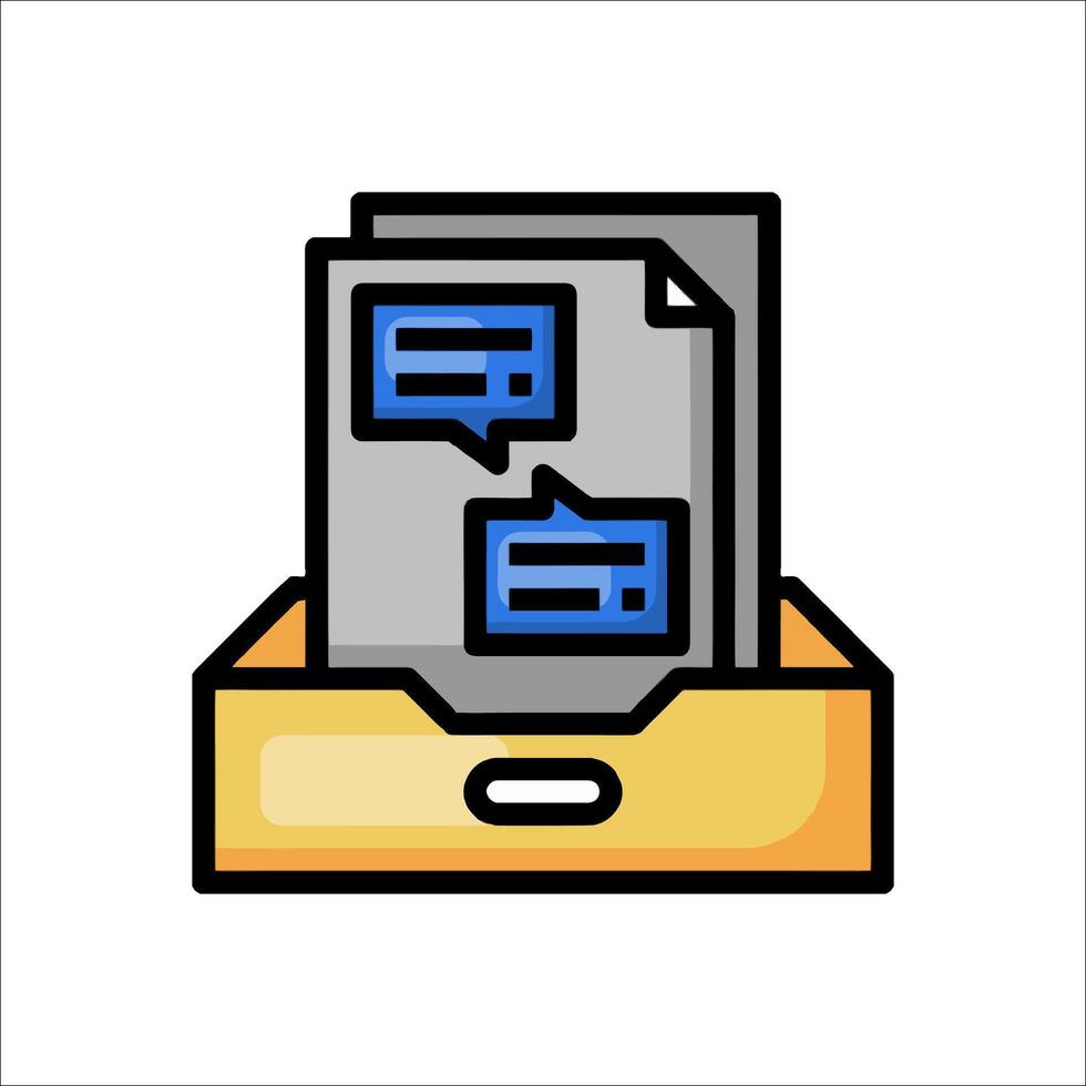A file box with a folder icon on it vector
