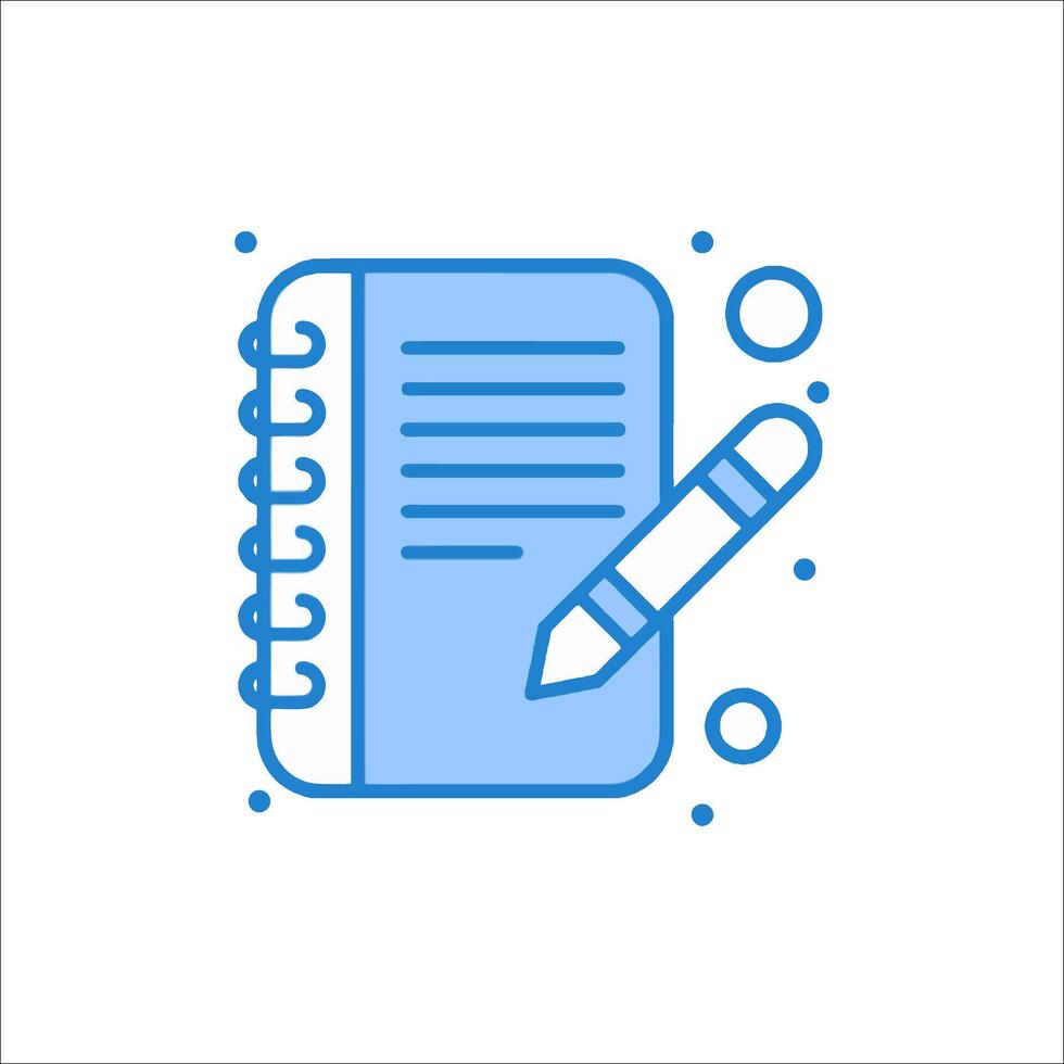A notebook and pen icon on a white background vector