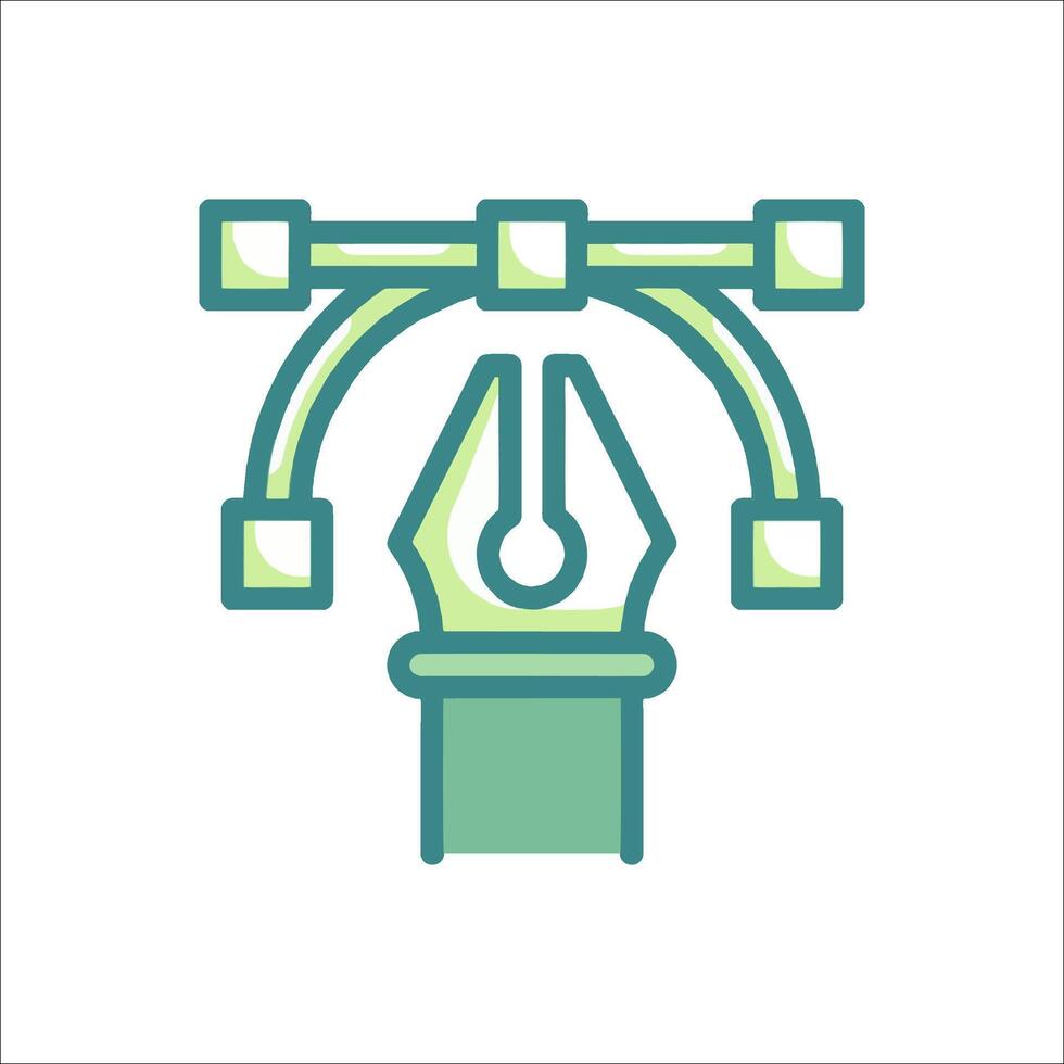A green pen and a pencil on a white background vector