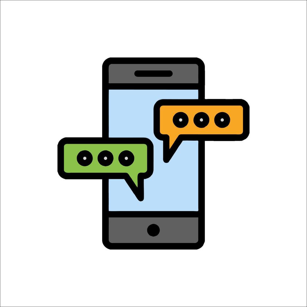 A smartphone with two speech bubbles on it vector