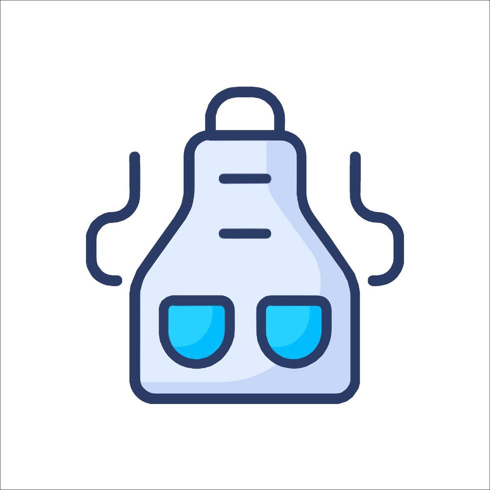 A blue apron with two glasses on it vector