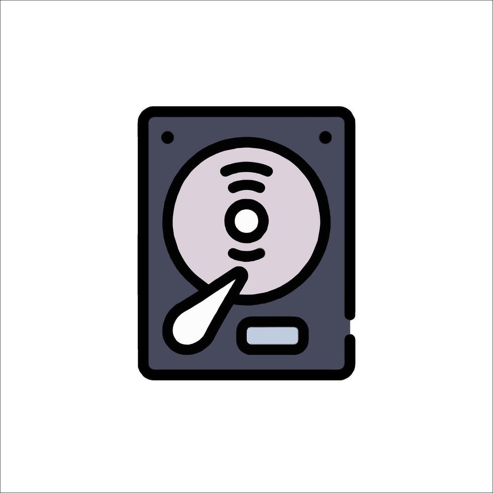 A black and white illustration of a hard drive vector