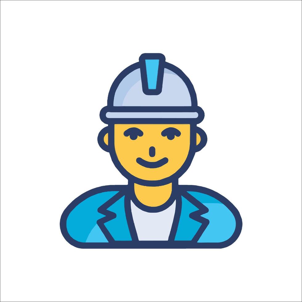 A man in a hard hat icon vector
