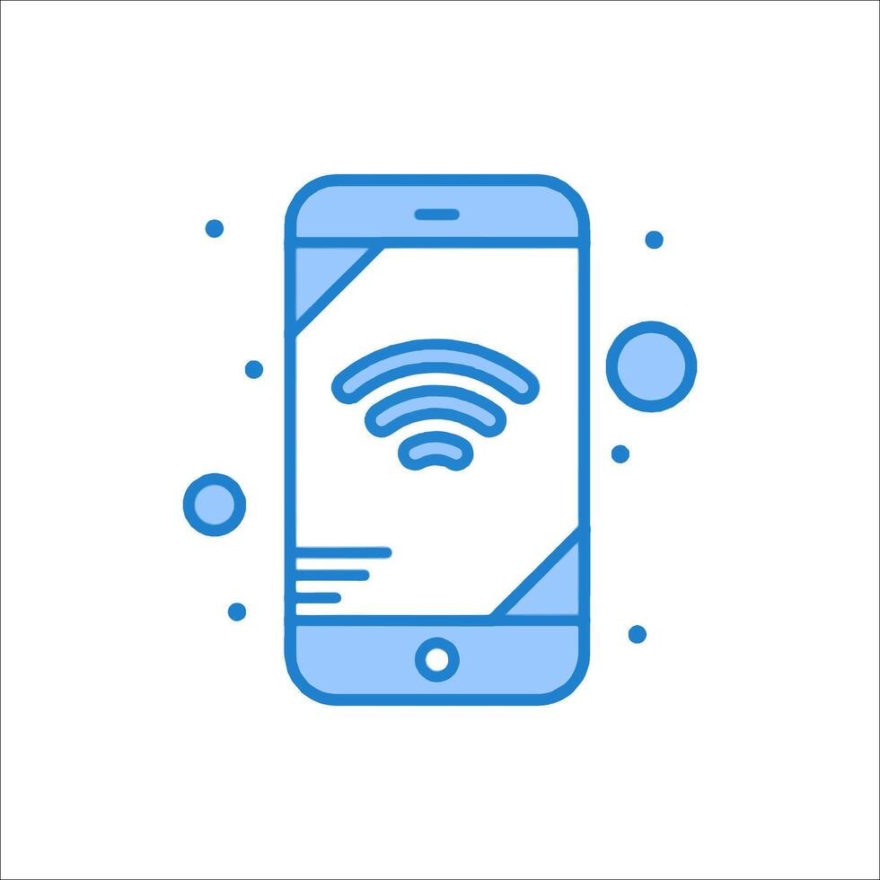 A phone with a wifi icon on it vector