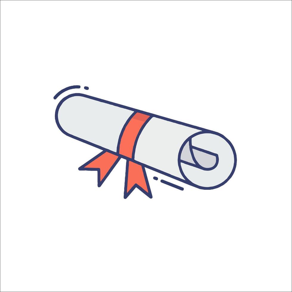 A diploma icon with a ribbon vector