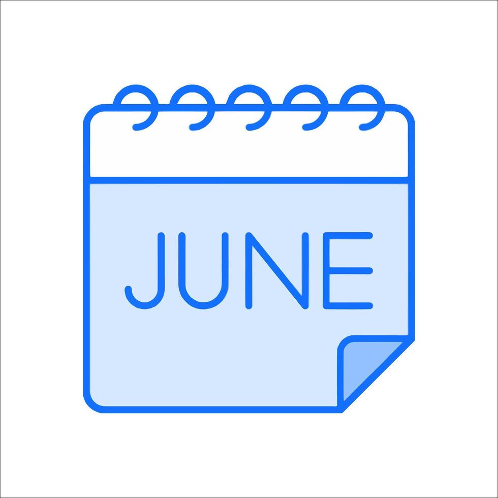 June calendar icon vector