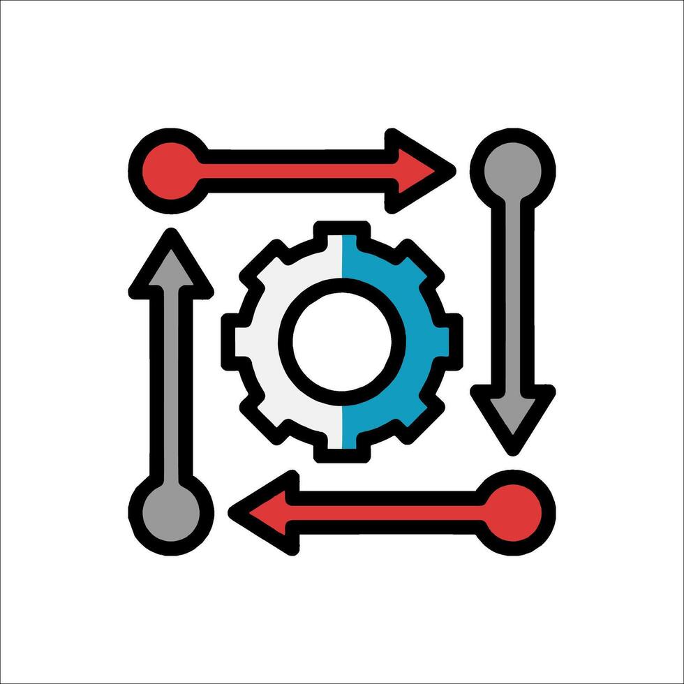 A gearwheel and arrows icon vector