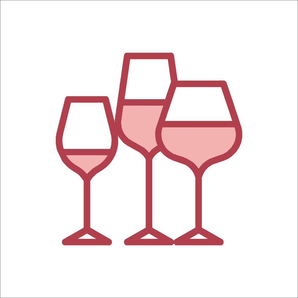Wine glasses icon illustration vector