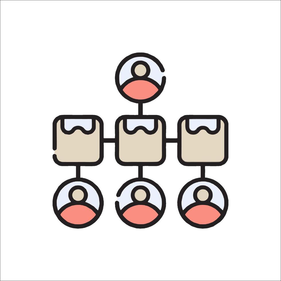 A group of people are connected to each other in a network vector