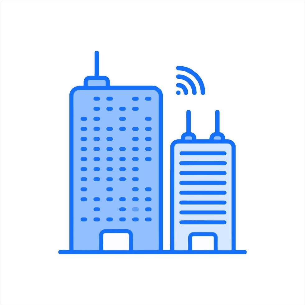 A building with a wifi icon on it vector