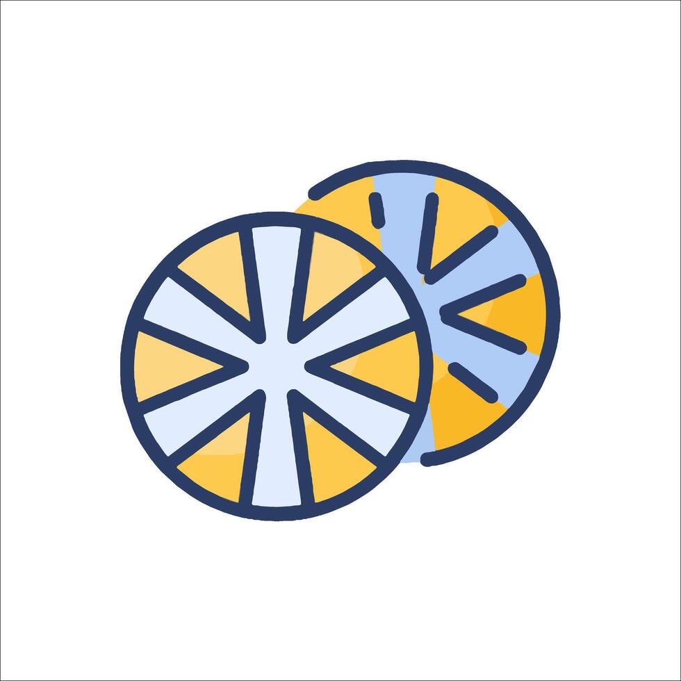 A pair of orange slices on a white background vector