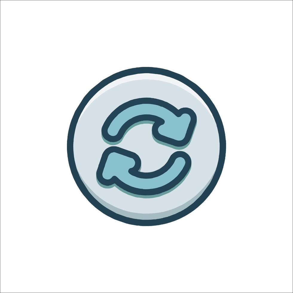 A circular icon with a blue arrow pointing to the right vector