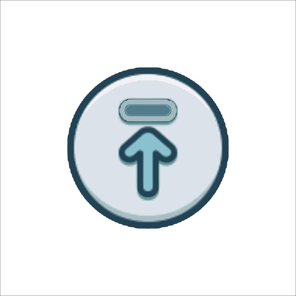Up arrow icon in a circle with a blue background vector
