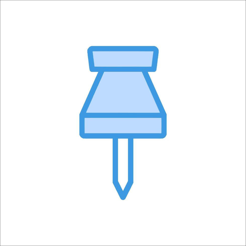 A blue pin on a white background vector