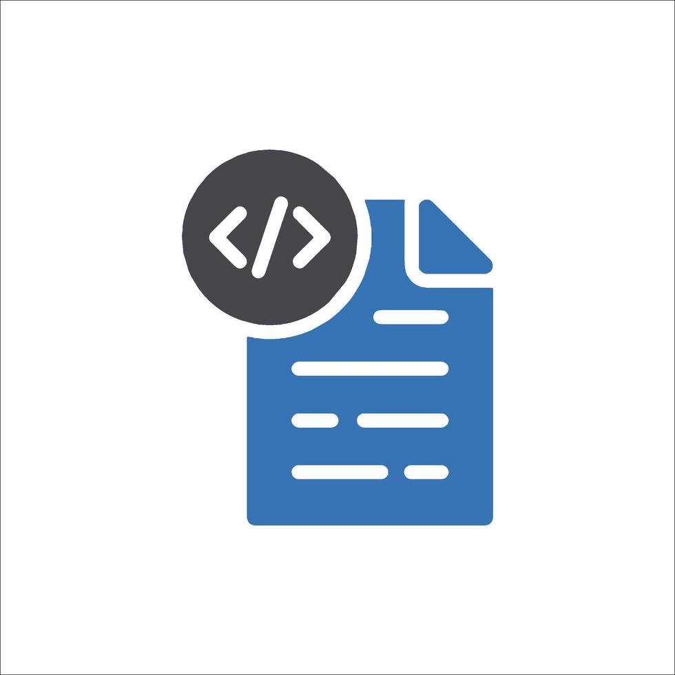 A file icon with a code symbol on it vector