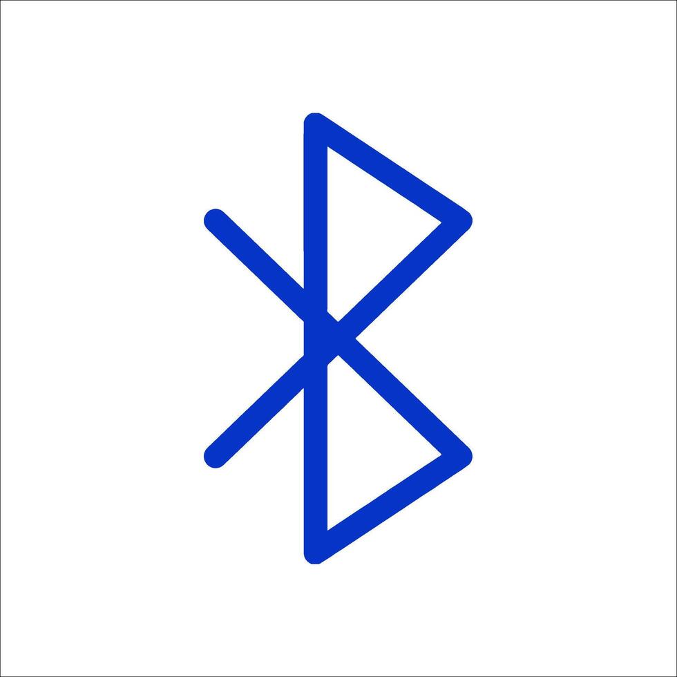 A blue bluetooth symbol on a white background vector