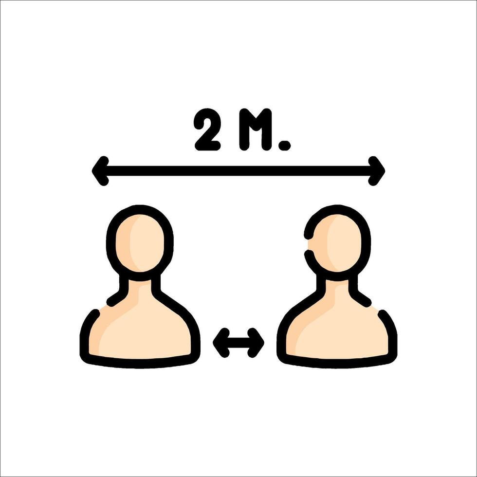 Two people are standing next to each other, one is 2 meters away from the other vector