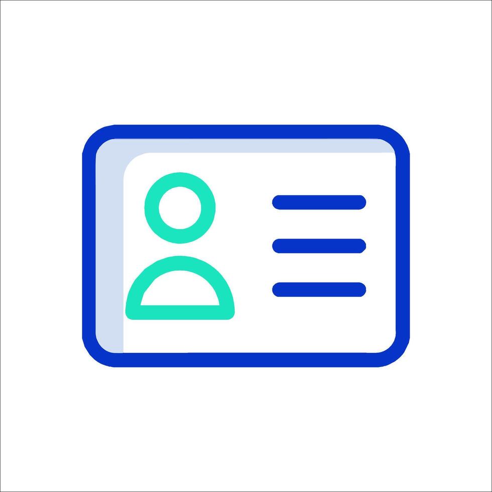 A blue and green icon of a person in a card vector