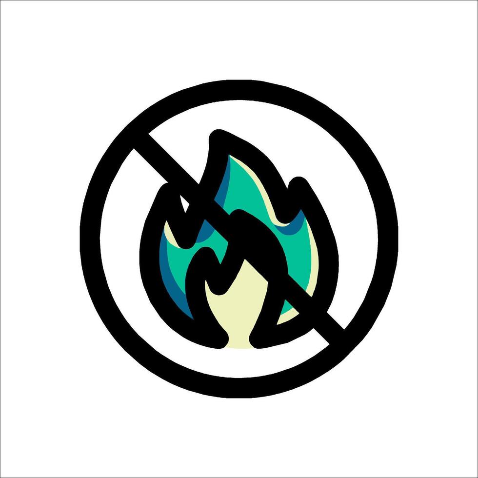 No fire icon illustration vector