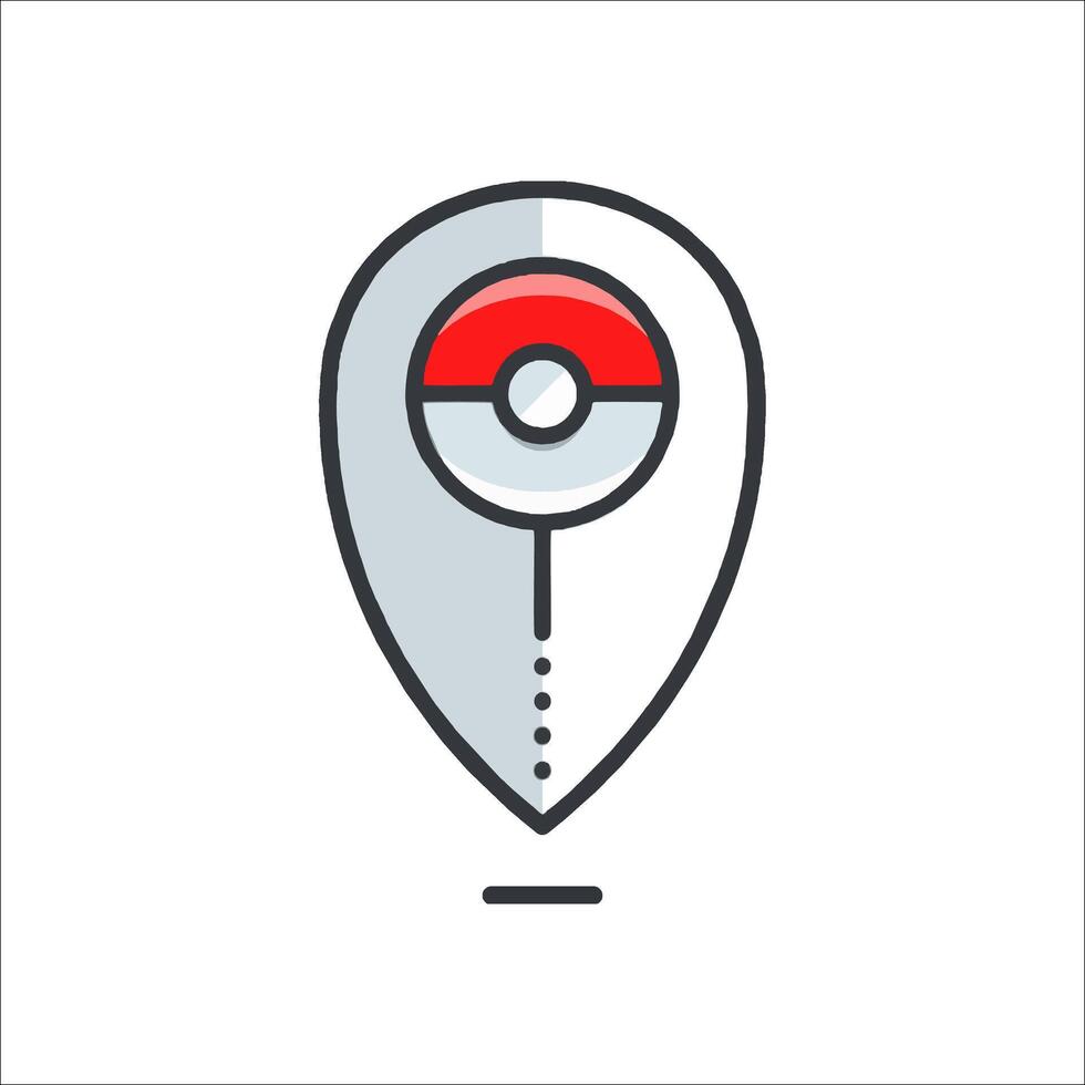 Pokemon go pin icon on white background vector