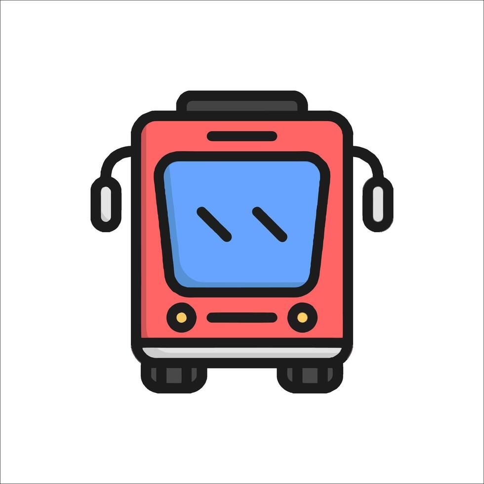 A red bus icon on a white background vector