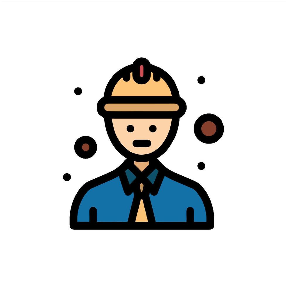 A man in a hard hat and tie icon vector
