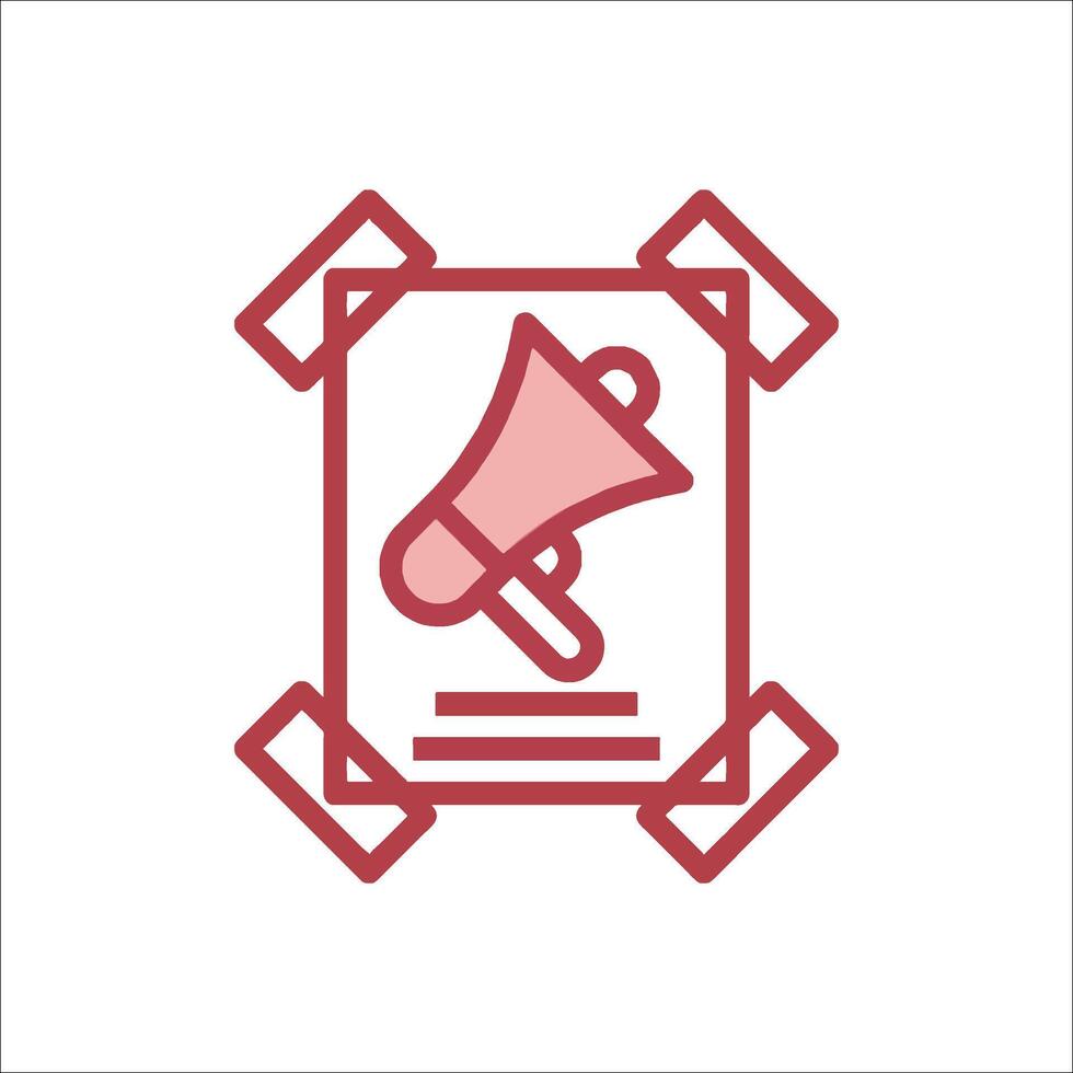 A red megaphone icon on a white background vector