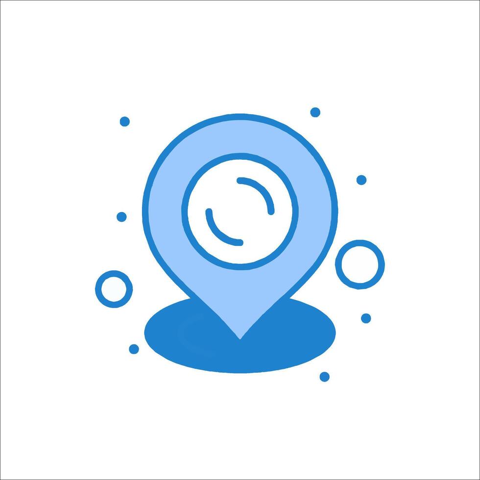 A location marker icon with a circle around it vector