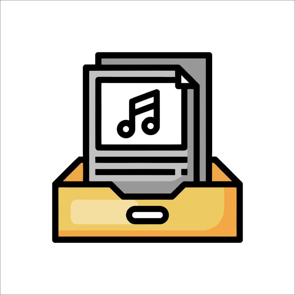 An icon of a music player in a box vector