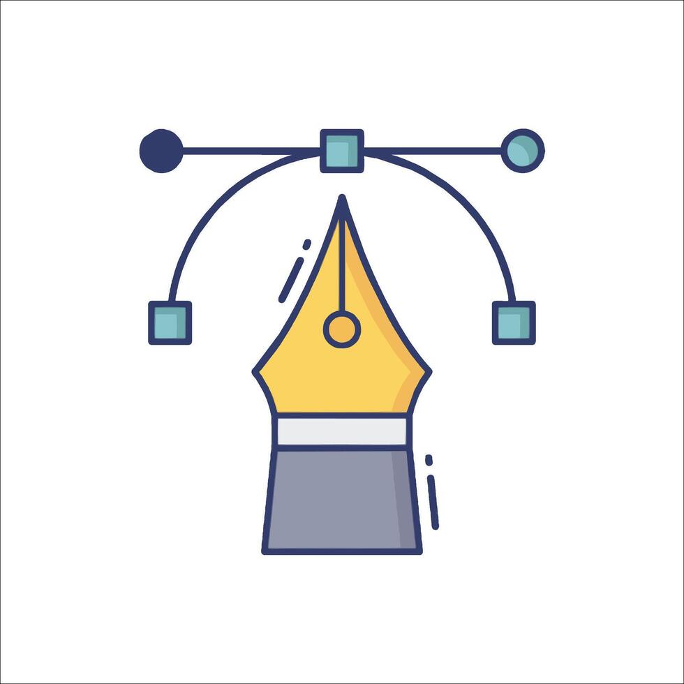 A pen and a pencil are connected by a line vector