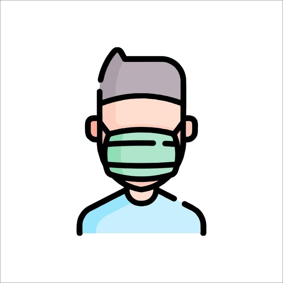 A man wearing a surgical mask vector