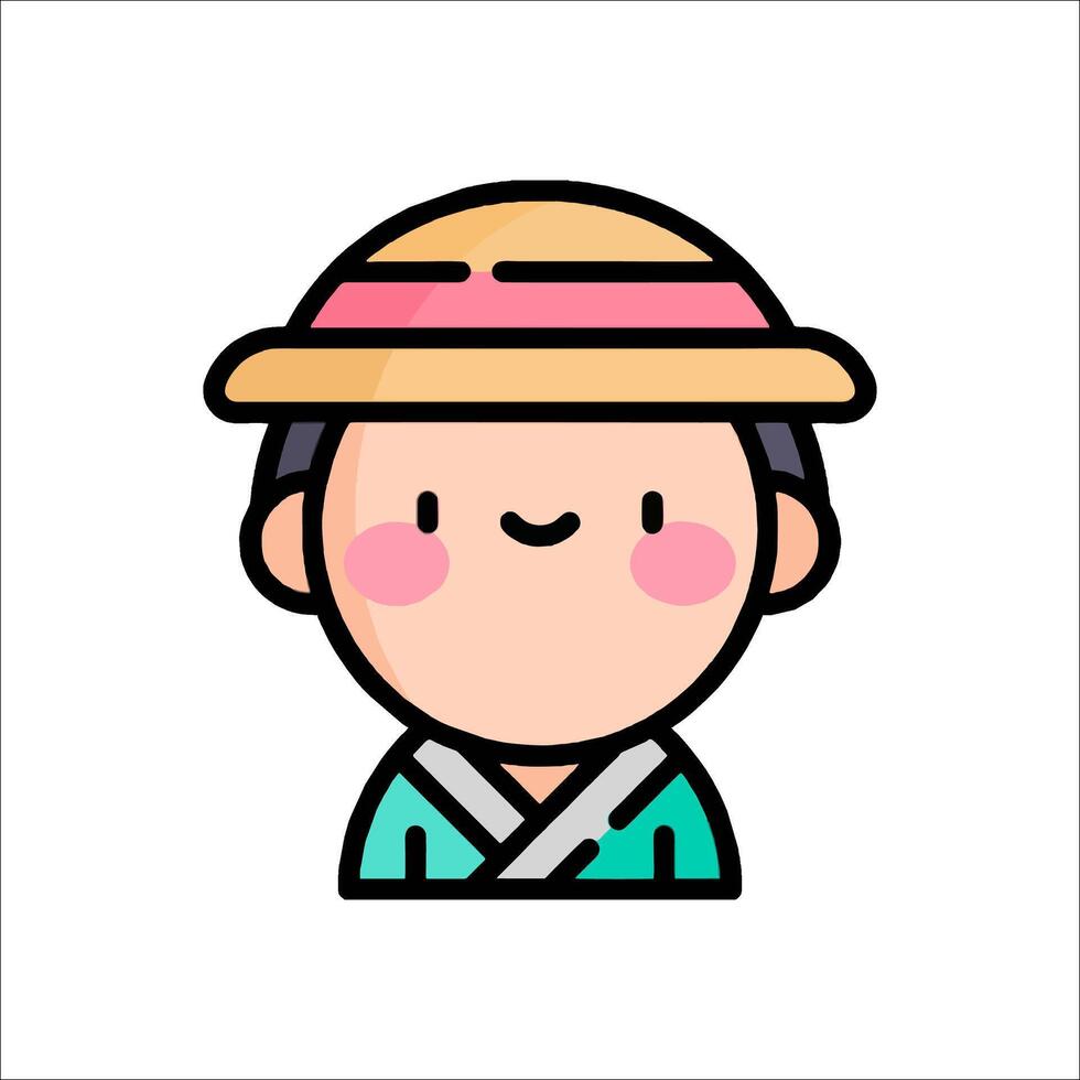 A cartoon character with a hat on vector