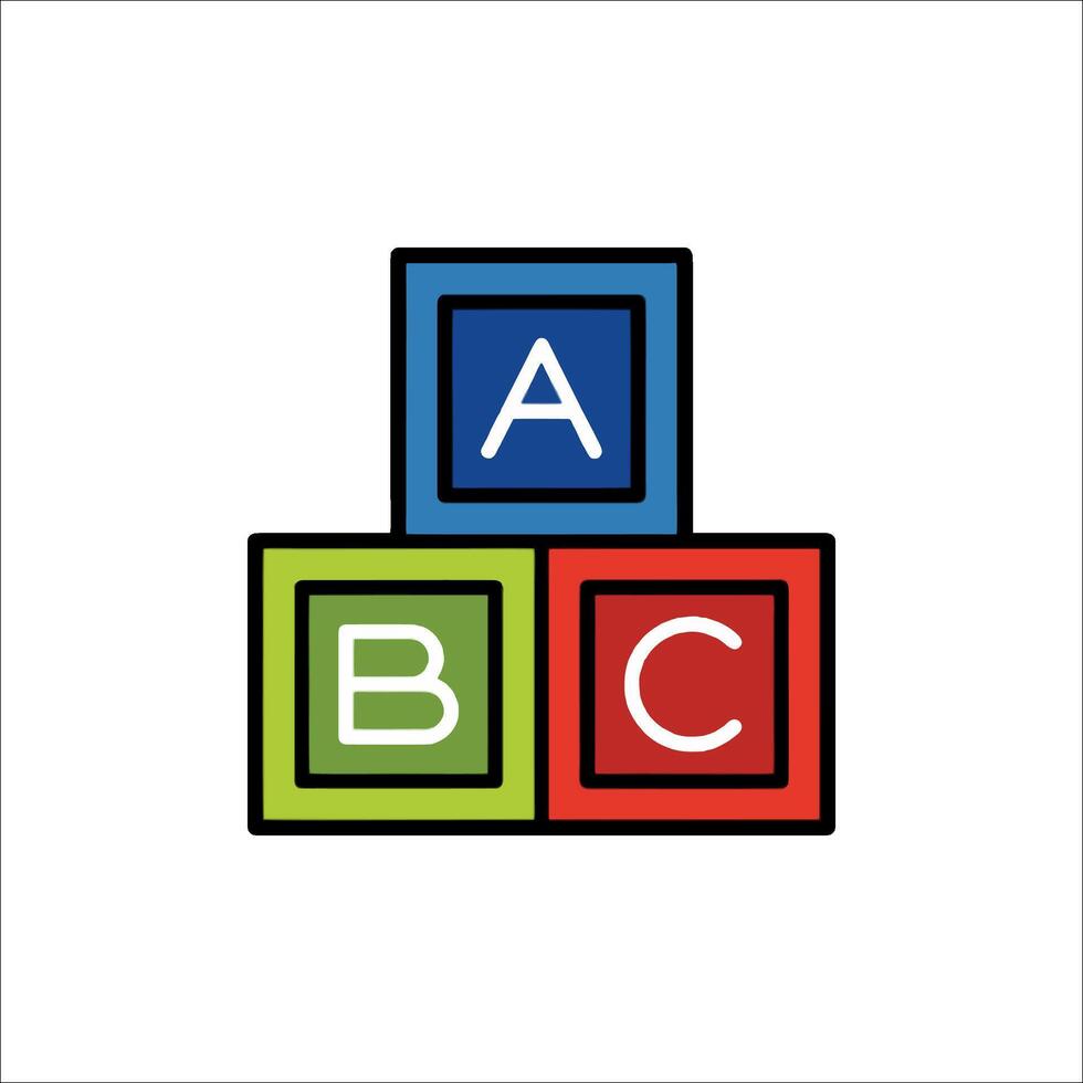 Abc block logo icon illustration vector