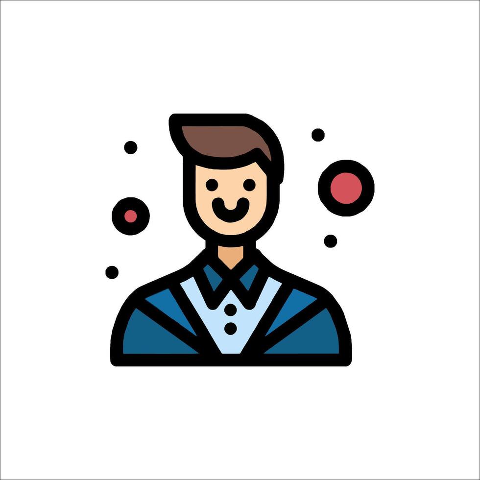 A man with a tie and a smile icon vector
