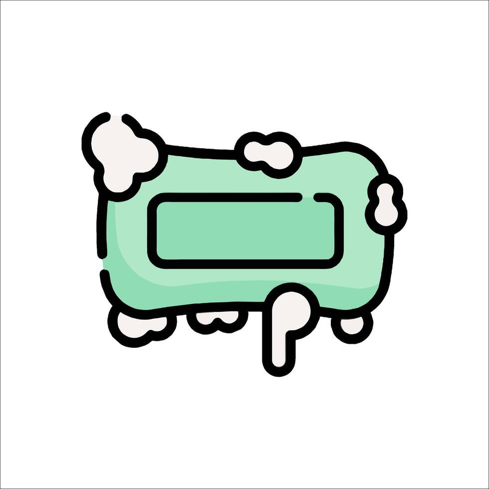 A cartoon green and white ice cream bar vector