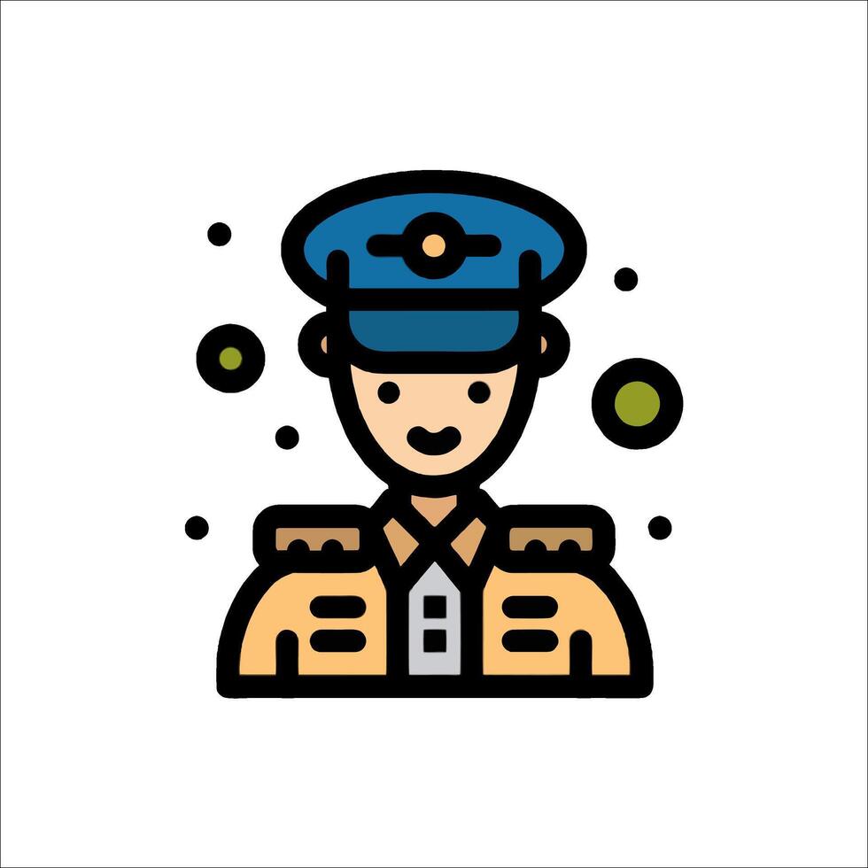 A police officer icon with a hat and a badge vector