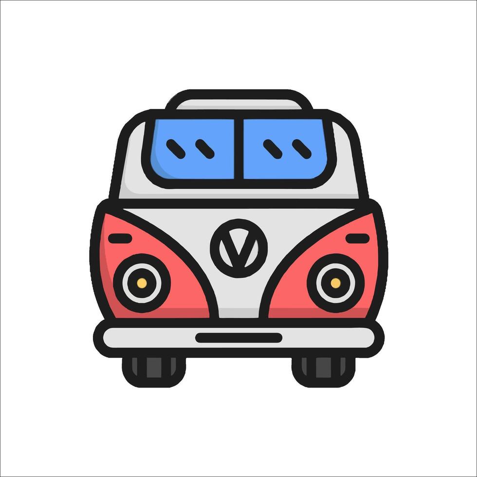 A volkswagen bus icon on a white background vector
