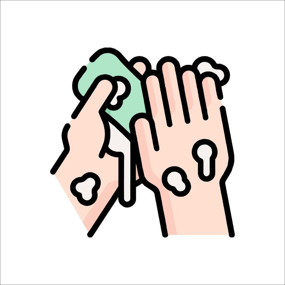 Hand washing with soap and water illustration vector