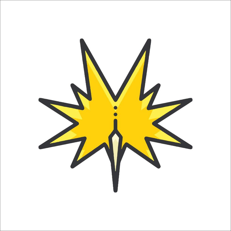 A yellow starburst icon on a white background vector